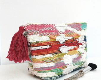 Makeup bag, boho makeup bag, global makeup bag, colourful boho global cosmetic bag, boho pouch, women gift, boho gift, Boho bridesmaid gift