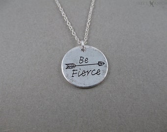 Be Fierce Arrow Pendant Necklace - Silver