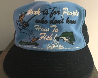 Vintage Fishing Snap Back Trucker Hat