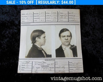 Mugshot Drug Addict San Francisco Police Department 19 Year Old Burglar Crime Early 1900's Waiter
