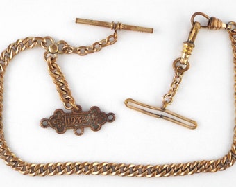 Antique Rose Gold Filled Fob Watch Chain - 32.9 gr.