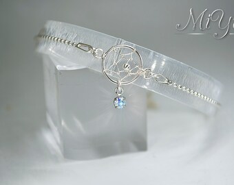 Dainty Dream Catcher bracelet with swarovski crystal