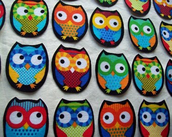 Chubby Fabric Iron On Owl Appliques