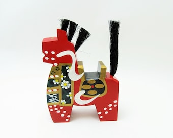Yawatauma/horse.Vintage Wood Carving.Japanese Folk Art.1970s. #fa54