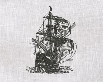 Machine Embroidery Design | Pirate ship