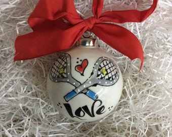 Ceramic Tennis Ornament