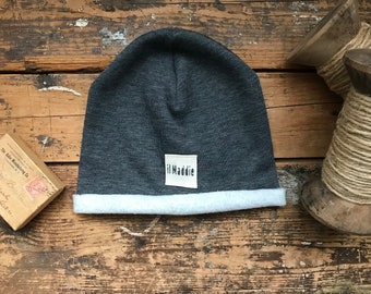 Tuque coton ouaté grise foncée