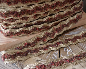 zig zag trim tape/upholstery trim tape/red and gold/drapery border/flat trim/pillow trim ideas/curtain trim