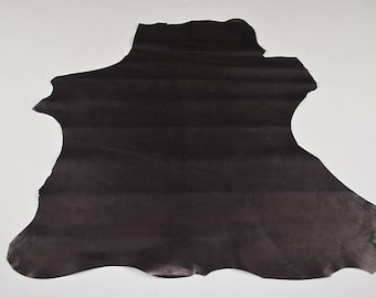 Black calfskin leather with purplish reflections