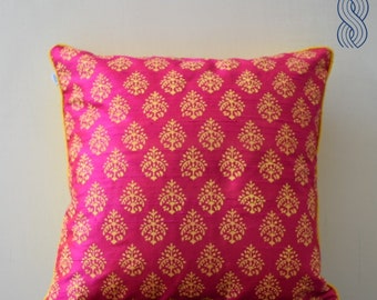 Printed Raw Silk Cushion Cover
