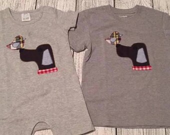 Bird Dog Raggy Applique shirt/body suit