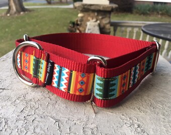 Hunter's Tribal Geometric - 1.5" Martingale Collar