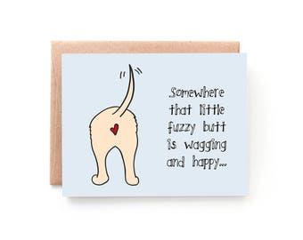 dog sympathy card pet loss card pet sympathy wagging butt by yellow daisy paper co