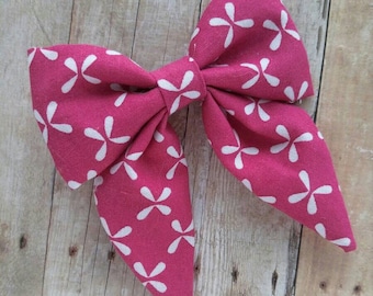 SALE! 30% OFF**Sailor Hair bow, Toddler hair bow, Baby hair bow, Teen hair bow, Girl Hair bow- pink and white
