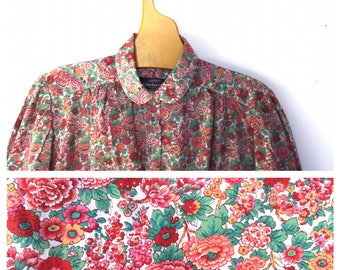 Cacharel Liberty of London Pink Peter Pan collar French Vintage Shirt