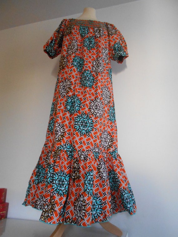 Robe longue boubou en wax pagne africain