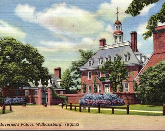 Williamsburg, Virginia, Governor's Palace - Vintage Postcard - Postcard - Unused (D1)