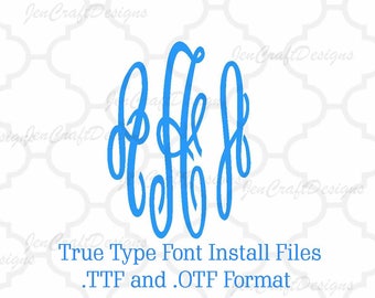 Installable Master Circle Monogram Font in True Type format .TTF & .OTF Font for Cricut, Design Space, Microsoft Word and more