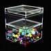 Stackable Clear Acrylic Storage/Display Canisters 4x4x2 7/16 Inch Package Of 2 SALE