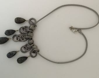 Labradorite drops necklace