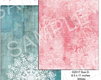 8.5 x 11 inches- Paper Dreams Paper Pack - Instant Download - Printable Collage Sheet - Scrapbook - Journal - Wedding - photography