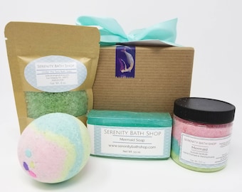 Mermaid Birthday Gift Box, Deluxe Gift Box, Spa Box, Bridesmaid Gift, Birthday Gift, Under the Sea, Gift for Women, Spa, Spa Gift Box
