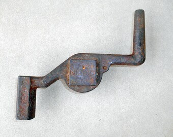 Vintage Threaded Iron Industrial Handle for Oil Drum