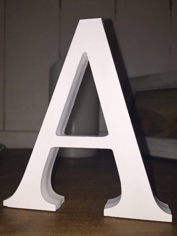 4 Pack Free-standing White Wooden Letters 13cm Large