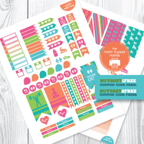 Happy Planner Fitness Stickers GYM Planner Kit Happy