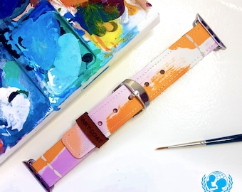 Paint Style Apple Watch Band 38mm, 42mm//Handmade Apple Watch Strap iWatch Band iWatch Strap Wearable Tech Christmas Gift