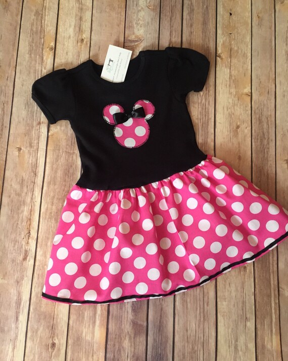 Pink Minnie Mouse Dress Pink Polka dot Dress Girl's Pink