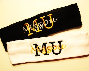 Set of 2 - Mizzou Headbands - Comes as Shown with 1 Black and 1 White