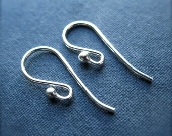 Small French Ear Wires in Sterling Silver - plain and simple