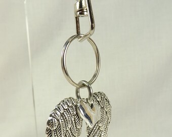 Angel Wings KeyChain Angel Purse Charm gift for her Heart Key chain angel wings key chain