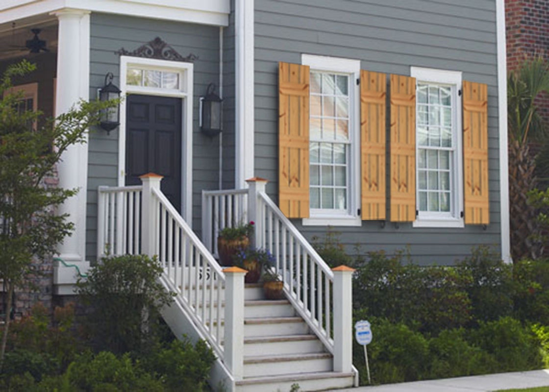 Cedar Farmhouse Style Shutters Rustic Farmhouse Window