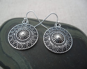 Silver Bohemain Earrings - Simple Everyday Silver Earrings - Boho Chic Earrings