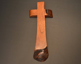 Wood Cross; Christian Gift; Wall Decor; Wood Gifts; Crooked Cross;Live Edge Mesquite;4.5"x12"x1"; Free Ground Shipping USA; cc35-2061517
