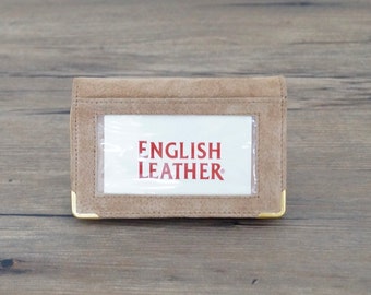 vintage card wallet tan suede wallet un-used