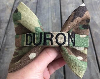 Military Army OCP Personalized Nametape Bow | Army Wife | Army Girlfriend | Military Graduation | Military Gift | Army Bow | Military Bow