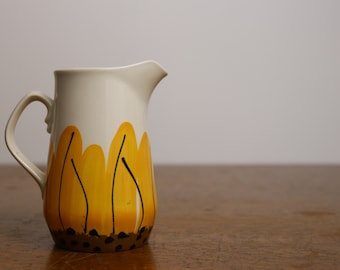 Vera Neumann 1970's Sunflower Porcelain Creamer - Made in Jamaica - Hand Painted