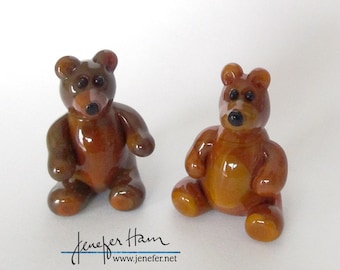 TEDDY BEAR! Glass Sculpture Player Marker Figurine Miniature by Jenefer Ham Pawn Board Game