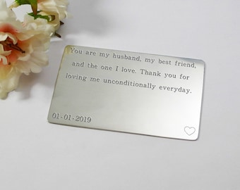 Custom engraved tin anniversary gift custom tin gift for him husband tin anniversary 10 year tin gift tin keepsake anniversary gift card