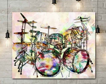 Drum Art, Drums, Drummer Gift, Music Prints, Drums, Music Mixed Media, Rock n Roll Art, Rock and Roll Prints, Drum Sticks, Percussions