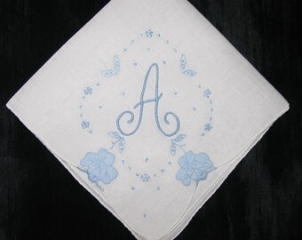 Hankie for Happy Tears Handkerchief Wedding Hankerchief initial N E B D S P H R A or L listing for one