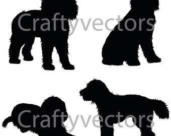 Cockapoo Dog SVG Silhouettes
