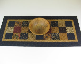 Quilted Table Runner, Patchwork Table Runner, 14 3/4" X 33"
