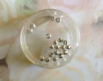 Shiny Silver Bead Lot of 25, 4mm, Findings, Silver Plate, Gift Idea, Gift Idea 4 Her, Beading Supply, Jewelry Making, Destash