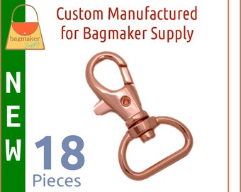 3/4 Inch Trigger Style Snap Hooks Rose Gold / Copper Finish, 18 Pack, Purse Clips, Handbag Bag Making Hardware, SNP-AA144