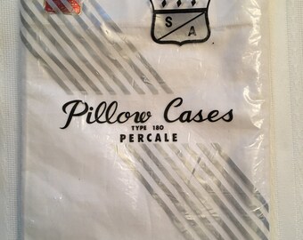Two decorative white pillowcases / New Old Stock / S/A