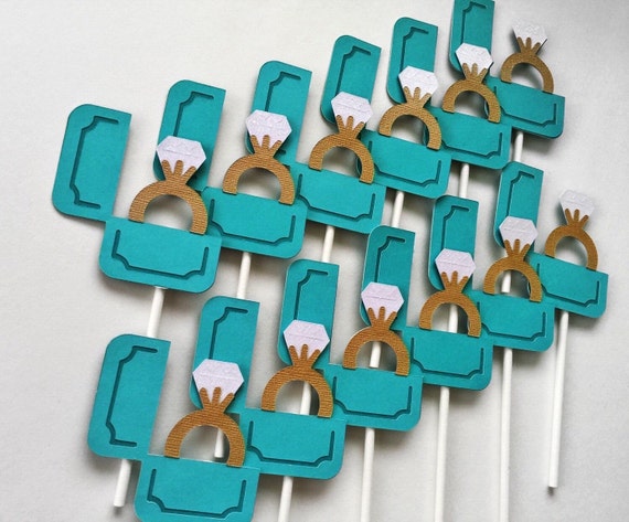 Wedding Ring Cupcake Toppers 12 Ring Cupcake Toppers